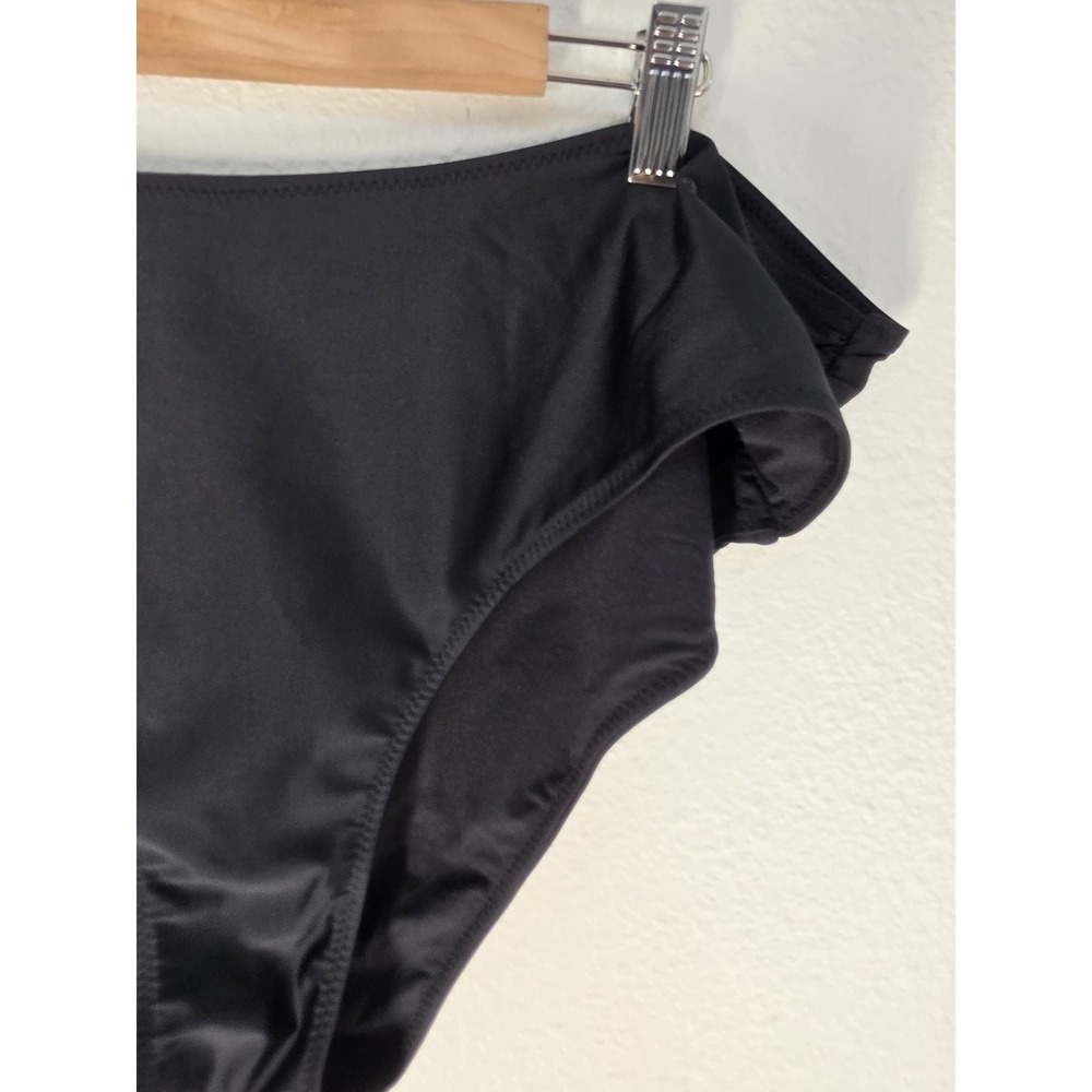 Ganni Swim Bottom Women Size 48 Solid Black High-Waisted Bikini Bottoms NWT - Picture 4 of 10